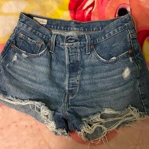 Levi 501’s Ripped Jean button shorts